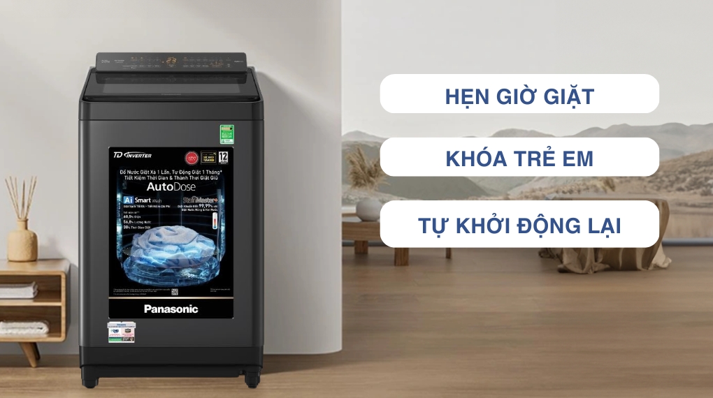 Máy giặt Panasonic Inverter 11.5 kg NA-FD115W3BV - Tiện ích