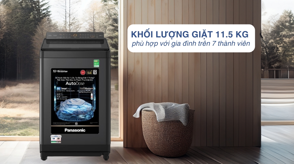 Máy giặt Panasonic Inverter 11.5 kg NA-FD115W3BV - Khối lượng giặt