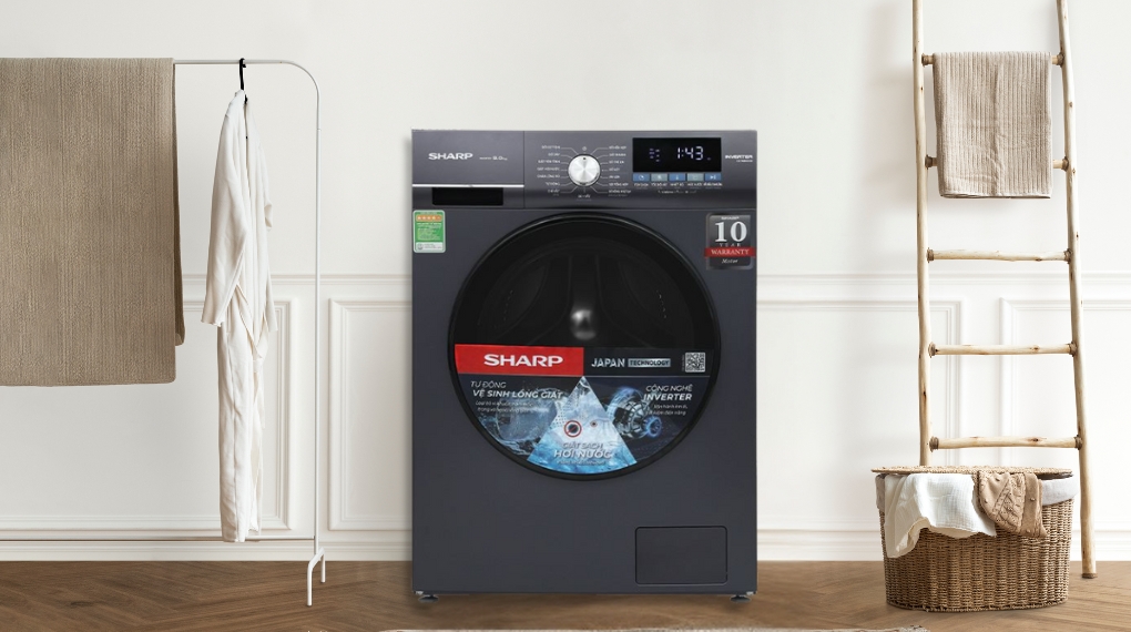 Máy giặt Sharp Inverter 9 kg ES-FM90CB-SB -Thiết kế