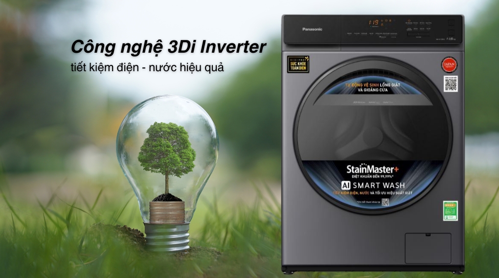 Máy giặt Panasonic Inverter 11.5 kg NA-V115FA1LV - Công nghệ tiết kiệm điện