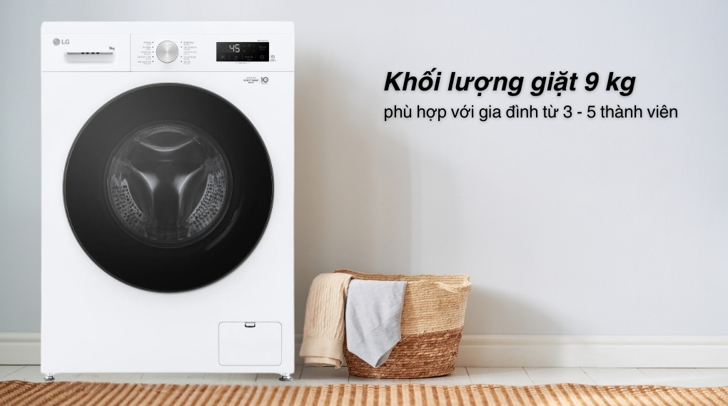 Máy giặt LG Inverter 9 kg FB1209S5W - Khối lượng giặt và chương trình