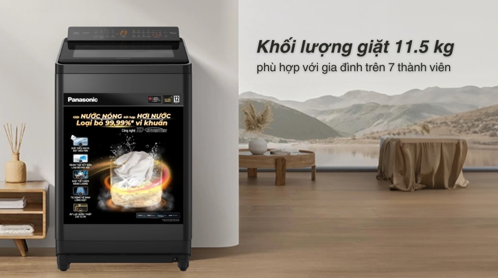 Máy giặt Panasonic Inverter 11.5 Kg NA-FD115V3BV - Khối lượng giặt và chương trình
