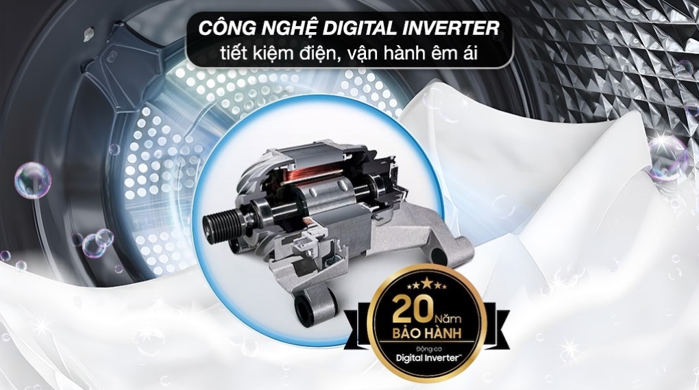 Máy giặt Samsung Inverter 21 kg WA80F21B9BSV - Công nghệ tiết kiệm điện