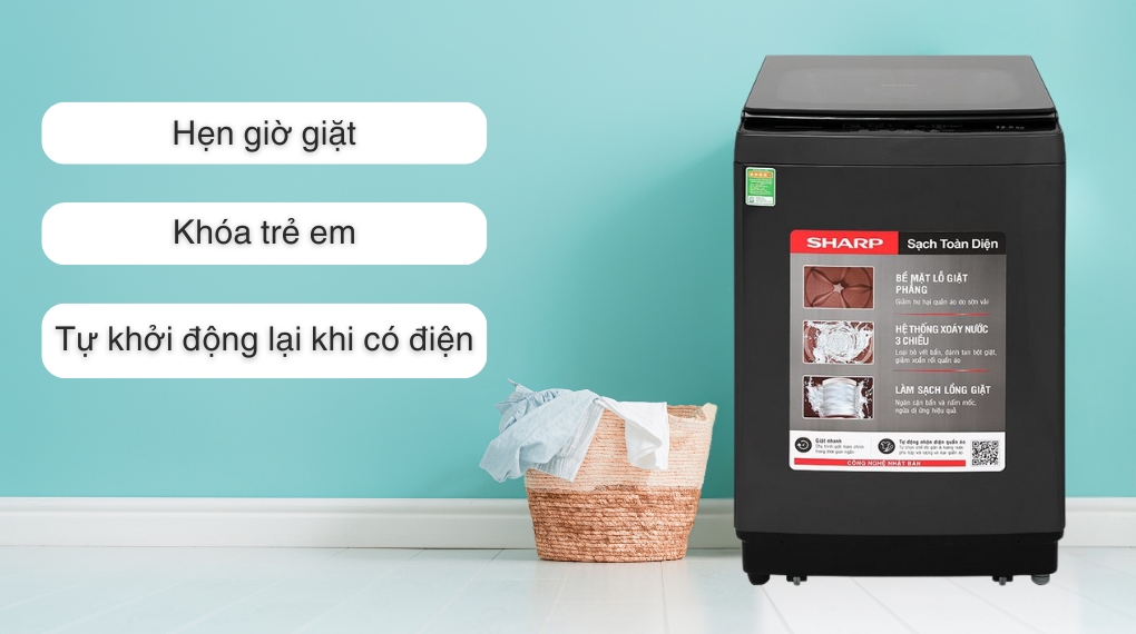 Máy giặt Sharp 12.5 kg ES-TM125CN-MR - Tiện ích Máy giặt Sharp 12.5 kg ES-TM125CN-MR - Tiện ích