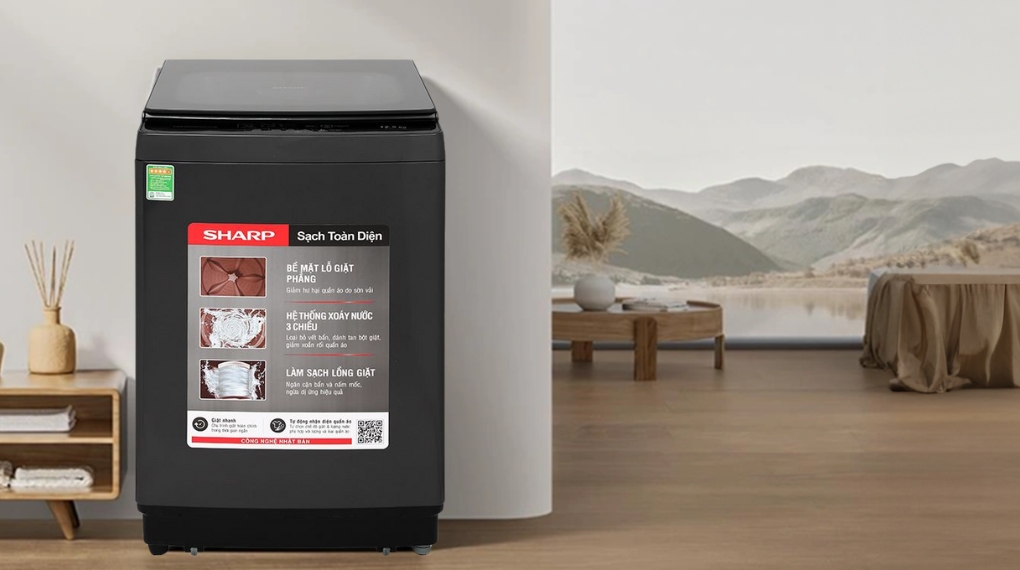 Máy giặt Sharp 12.5 kg ES-TM125CN-MR - Thiết kế Máy giặt Sharp 12.5 kg ES-TM125CN-MR - Thiết kế