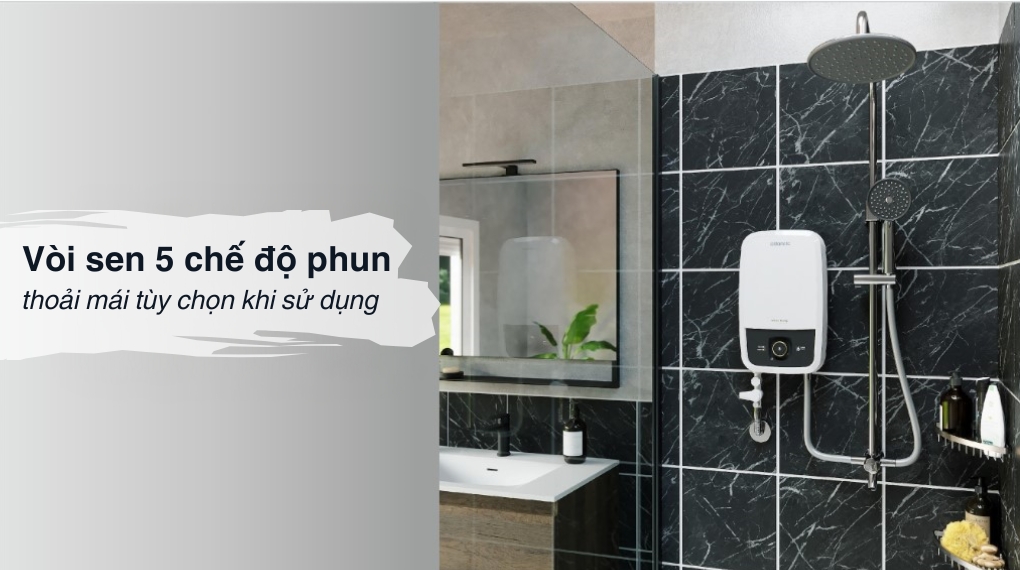 Máy nước nóng trực tiếp Atlantic 5000W Tempo Turbo 6000 PU RS - 811029 - Tiện ích
