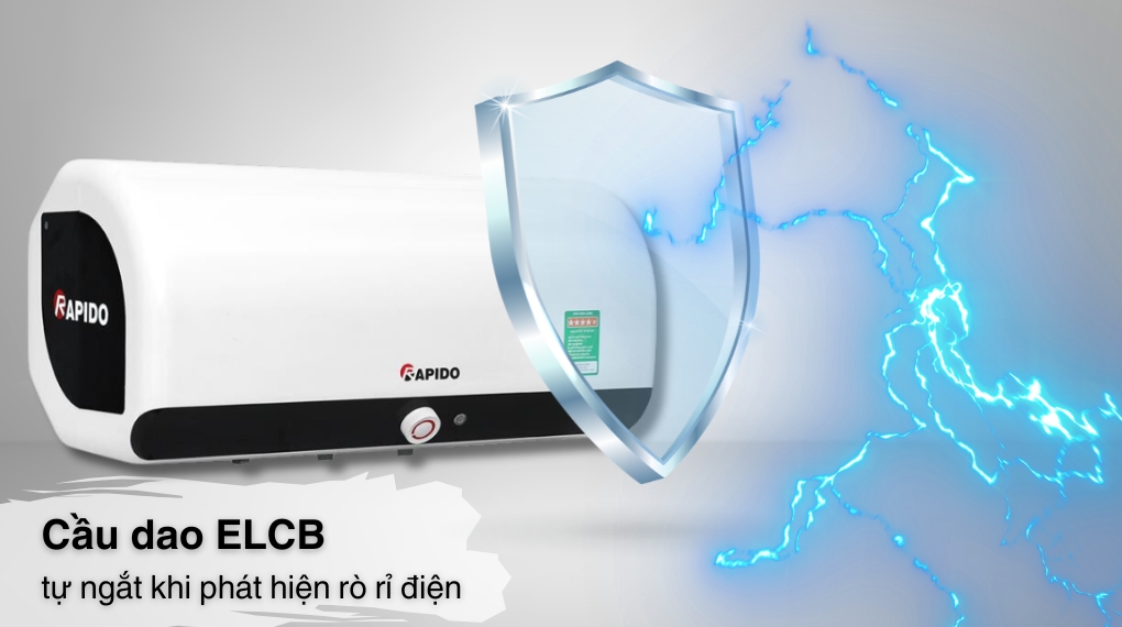 Máy nước nóng gián tiếp Rapido 20 lít 2500W HE 20L - Các chế độ an toàn