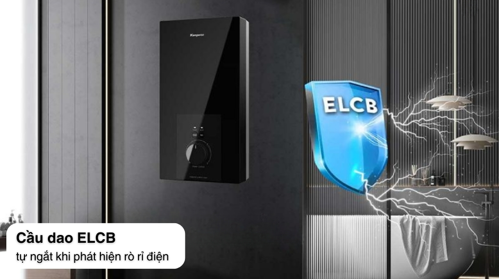 Máy nước nóng trực tiếp Kangaroo 4500W KGWD45N2 - Các chế độ an toàn