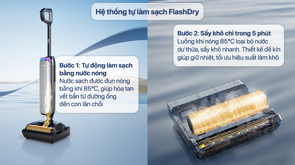 Máy hút bụi lau nhà Tineco Floor One S9 Artist FW2C0200ID - Công nghệ tự làm sạch FlashDry