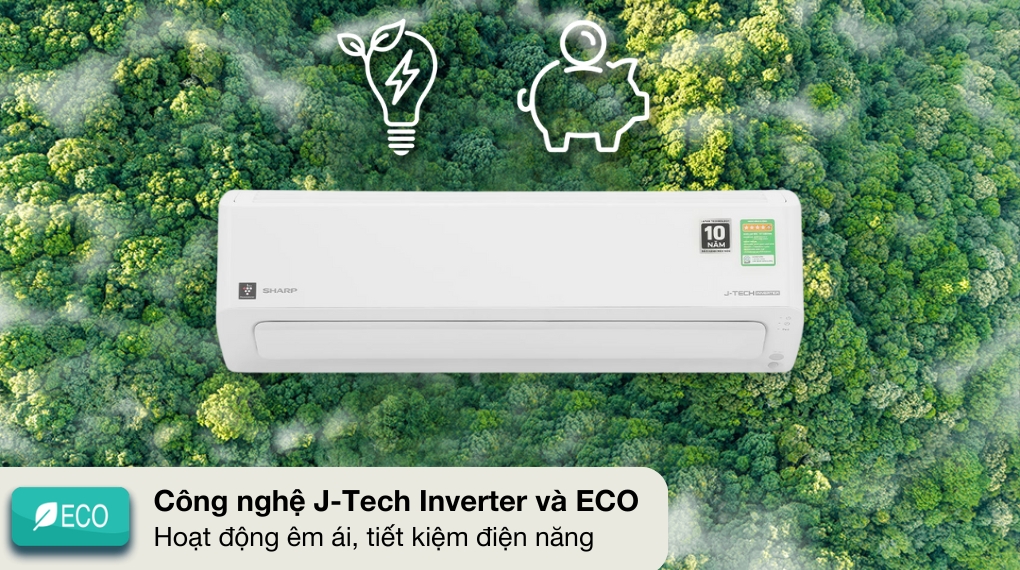 Máy lạnh Sharp Inverter 1 HP AH-XP10CHW - Công nghệ tiết kiệm điện