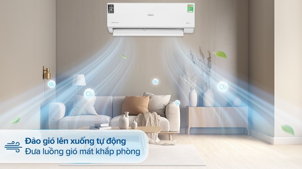 Máy lạnh AQUA Inverter 1.5 HP AQA-RUV13RB3 - Cơ chế thổi gió Máy lạnh AQUA Inverter 1.5 HP AQA-RUV13RB3 - Cơ chế thổi gió