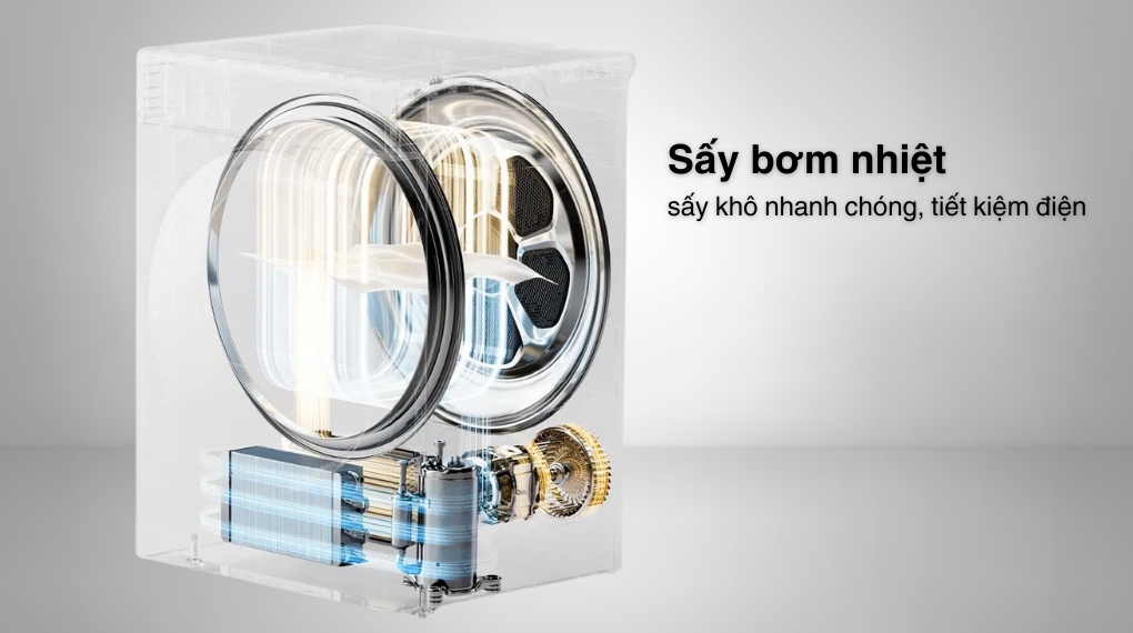Máy sấy bơm nhiệt Toshiba 8 kg TD-T37BS90HWV(WT) - Sấy bơm nhiệt