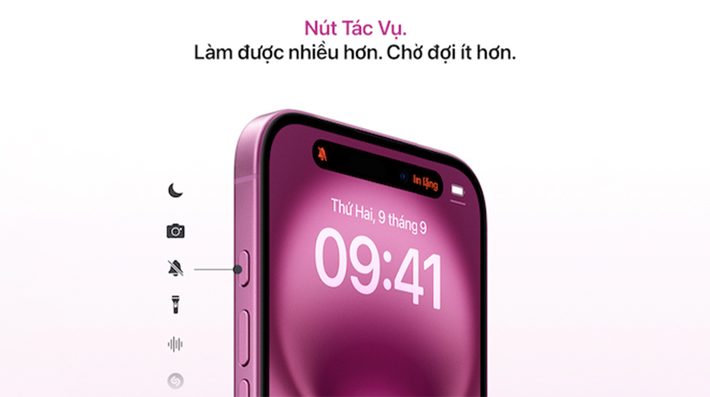 iPhone 16 128GB - Nút tác vụ (Nguồn: Apple.com)