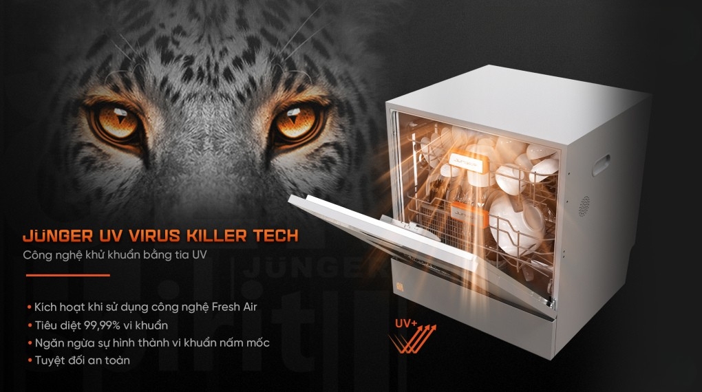Máy rửa chén độc lập Junger Leopard DWJ-100 - Công nghệ khử khuẩn