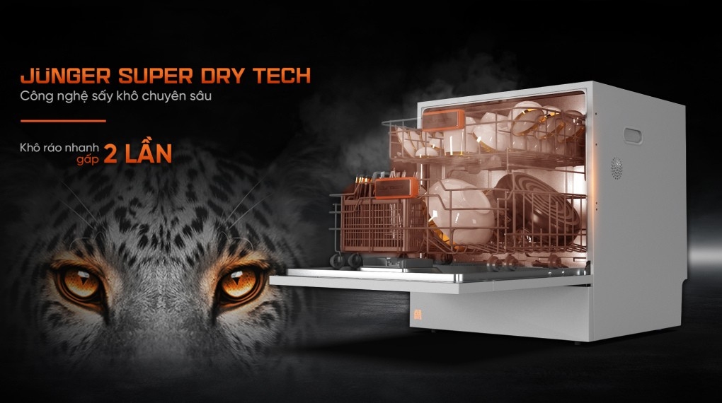 Máy rửa chén độc lập Junger Leopard DWJ-100 - Công nghệ rửa - sấy