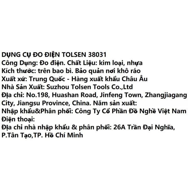 Máy đo điện 178 mm Tolsen 38031