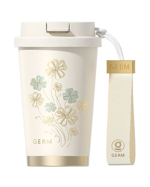Ly giữ nhiệt inox 390 ml Cỏ Bốn Lá GERM GE-24SS-DB96 Màu Trắng