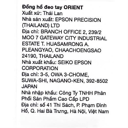 Đồng hồ Orient Contemporary 38.5 mm Nam RA-AC0R02L30B Màu Bạc