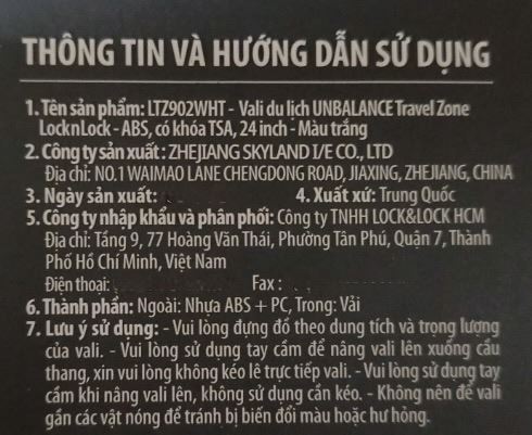 Vali kéo Lock&Lock LTZ902WHT 24 inch Trắng Màu Trắng