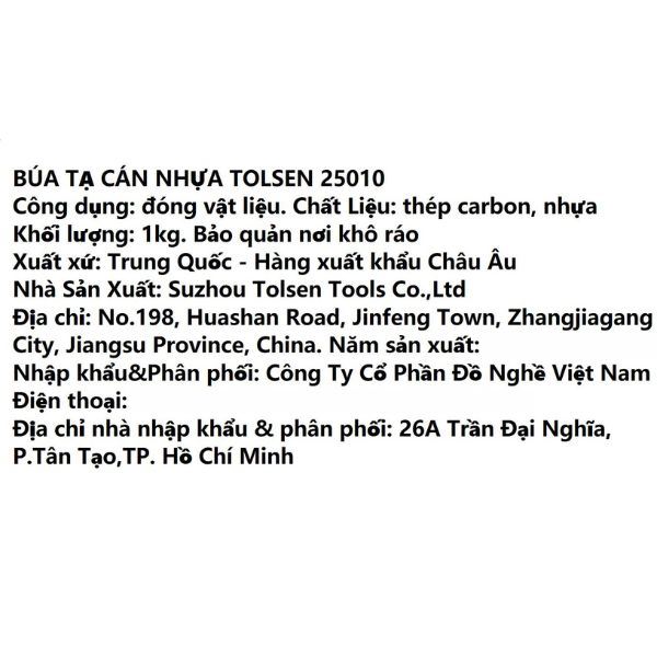 Búa tạ cán nhựa Tolsen 25010