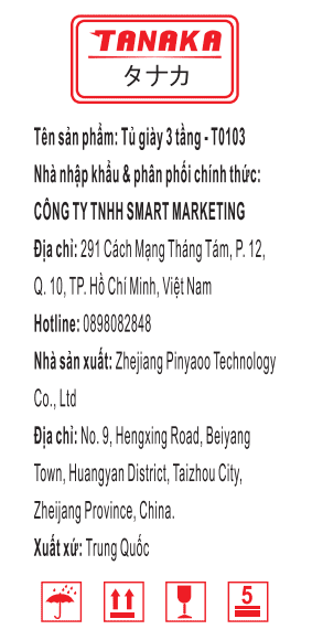 Kệ giày dép 3 tầng Tanaka T0103 Màu Màu be