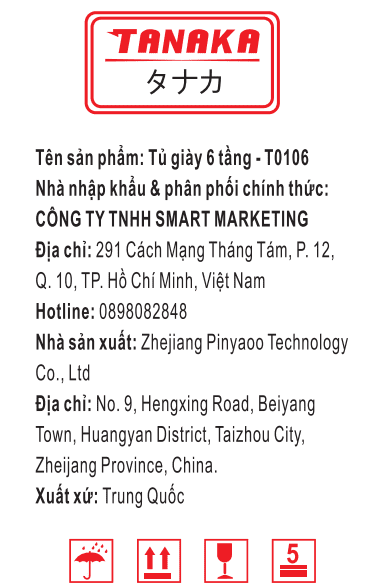 Kệ giày dép 6 tầng Tanaka T0106 Màu Màu be