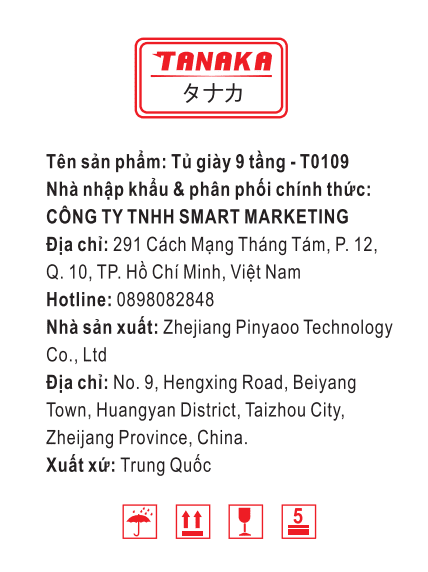 Kệ giày dép 9 tầng Tanaka T0109 Màu Màu be