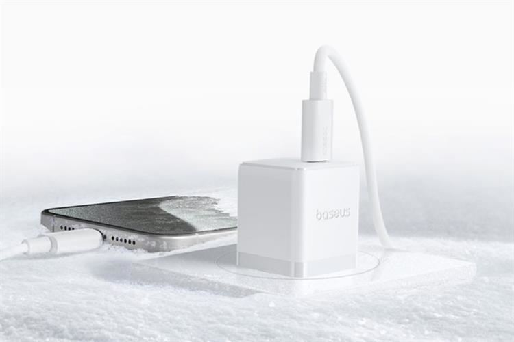 Bộ sạc nhanh Type-C 30W Baseus Palm CCZC30CS kèm Cáp Type C - Type C Màu Trắng