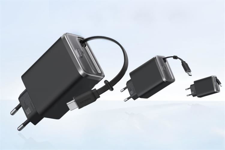 Sạc nhanh Type-C QC PD 35W Anker Nano A2658 kèm cáp dây rút Type C Màu Đen