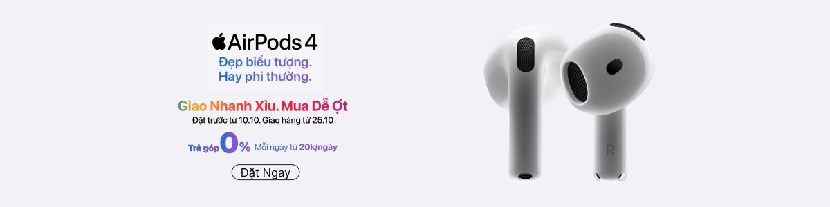 Tai Nghe Apple Airpods 4 Anc Chống Ồn | Góp 0%, Voucher 1tr, Giao Nhanh