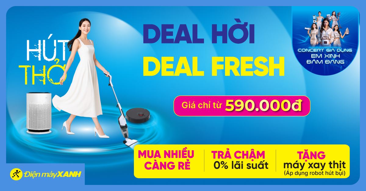 Mua robot hút bụi 100% tặng máy xay thịt Rapido cực xịn tại Điện máy XANH, trả góp 0% lãi suất!