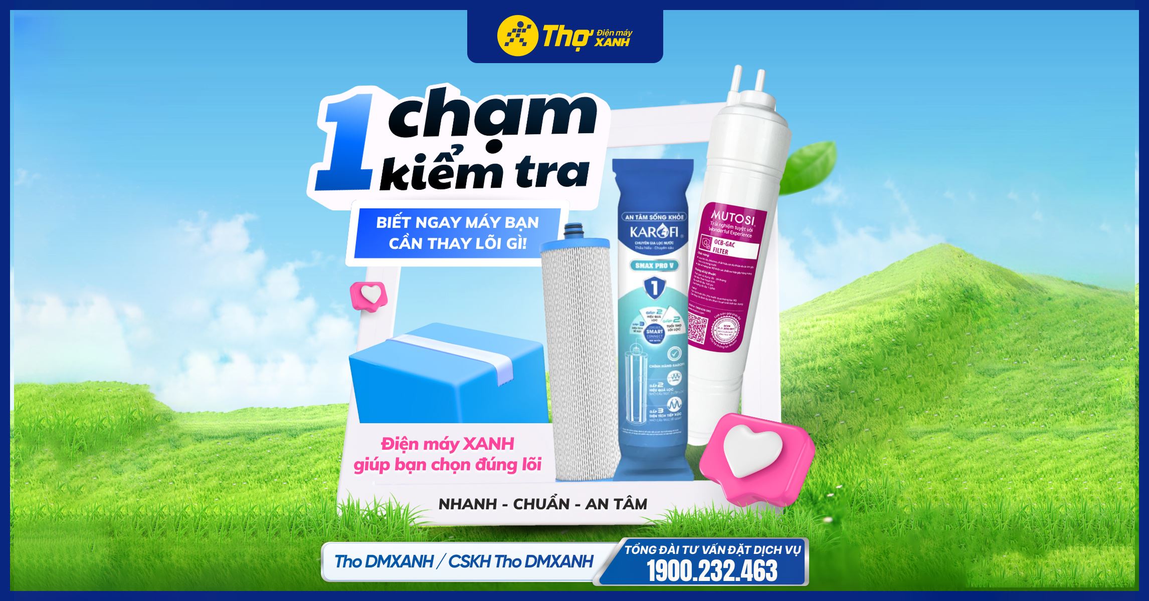 Một chạm kiểm tra lõi lọc nước - Điện máy XANH giúp bạn chọn đúng lõi, nhanh chuẩn, an tâm cho cả nhà!