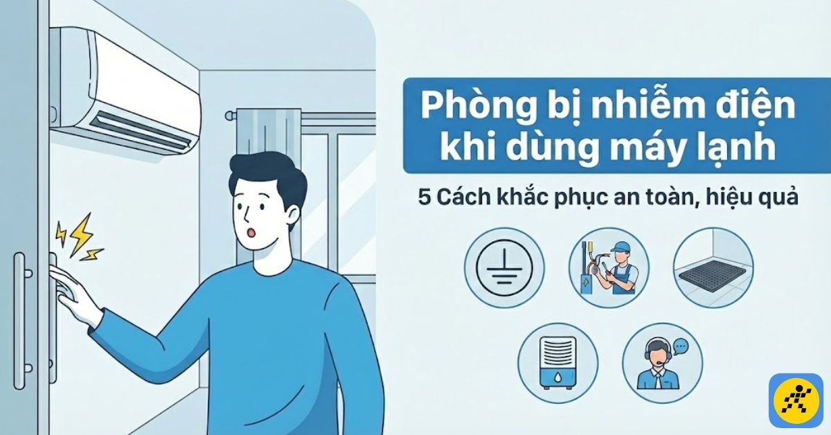 5 cách khắc phục phòng bị nhiễm điện khi dùng máy lạnh an toàn, hiệu quả