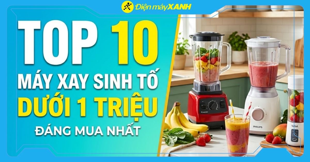 Top 10 máy xay sinh tố dưới 1 triệu, giá rẻ, bền tốt, đáng mua nhất Điện máy XANH