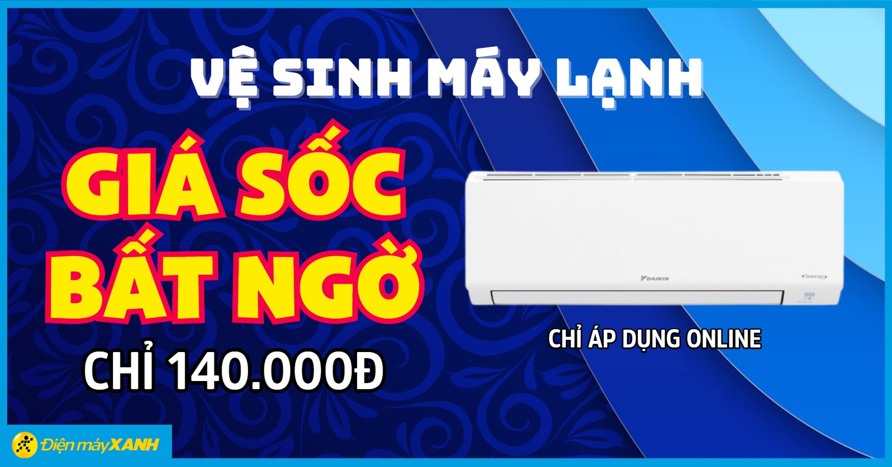 Vệ sinh máy lạnh GIÁ SỐC BẤT NGỜ, chỉ 140.000đ. Đặt lịch online ngay để tận hưởng không khí trong lành, mát mẻ!