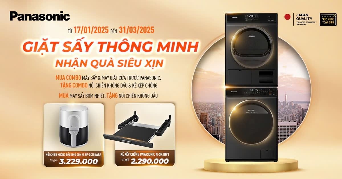 Săn ngay máy sấy bơm nhiệt Panasonic, rinh combo quà tặng tích hợp đến hơn 5 triệu đồng