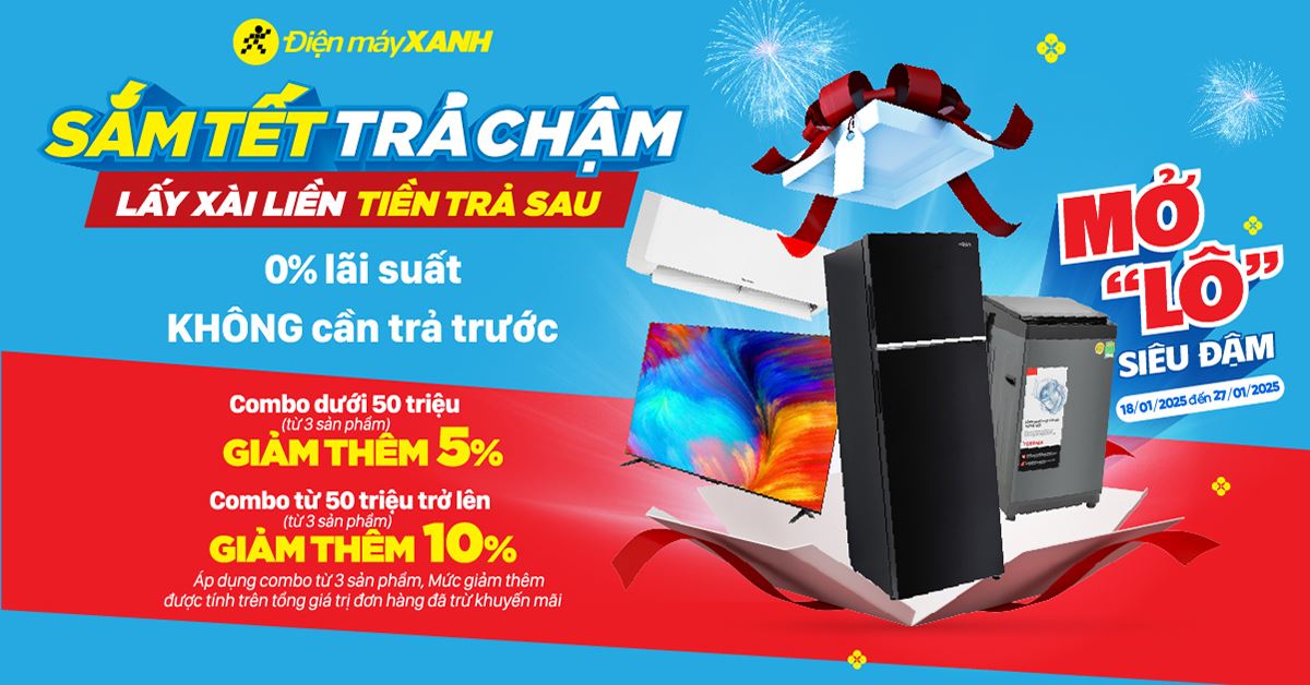 Combo Điện tử - Điện lạnh - Máy lọc nước giảm thêm 5 - 10% cho đơn hàng combo