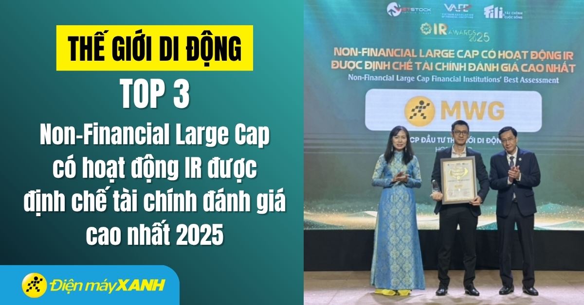 Tập Đoàn Thế Giới Di Động (MWG) Đạt Top 3 Doanh Nghiệp Niêm Yết Vốn Hóa Lớn tại IR Awards 2025