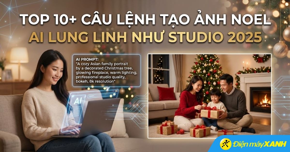 Top 10+ câu lệnh tạo ảnh Noel bằng AI lung linh, rõ nét chuẩn Studio 2025