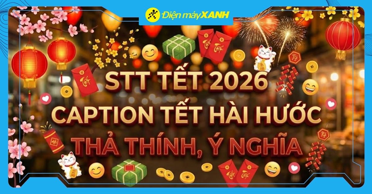 101+ stt Tết, caption Tết 2026 hài hước, thả thính, ý nghĩa 2026