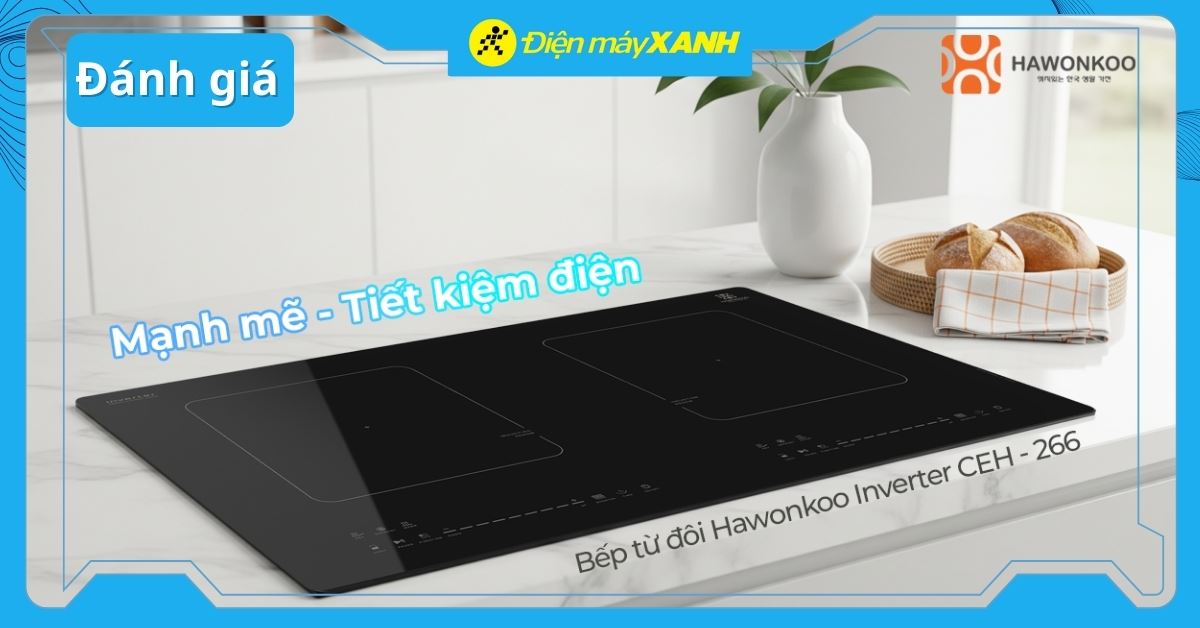 Bếp từ đôi Hawonkoo Inverter CEH-266 5400W – Mạnh mẽ, tiết kiệm điện