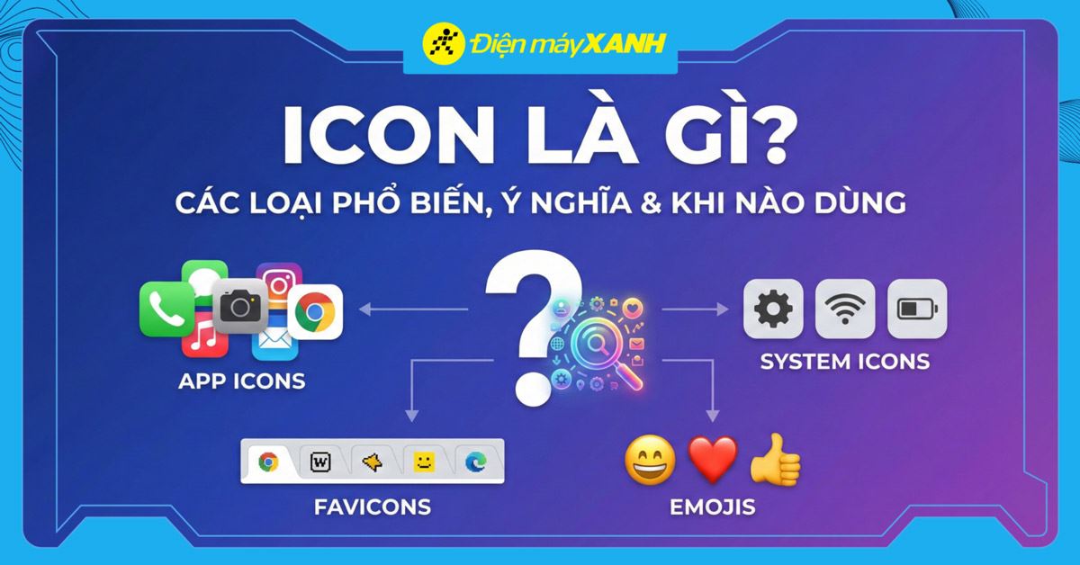 Icon là gì? Các loại icon phổ biến nhất, ý nghĩa và khi nào nên dùng