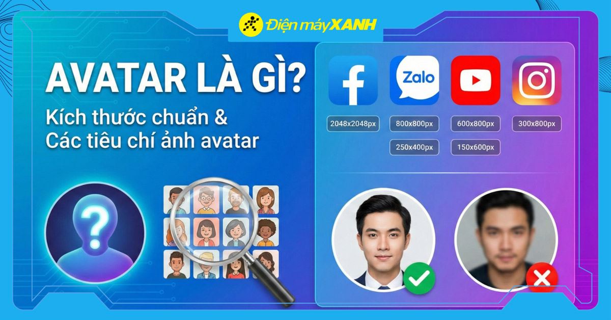 Avatar là gì? Kích thước chuẩn và các tiêu chí ảnh avatar