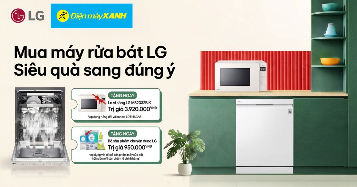 Khuyến Mãi LG: Mua Máy Rửa Chén  LG QuadWash TrueSteam Nhận Siêu Quà Sang Đúng Ý Quý 2/2026