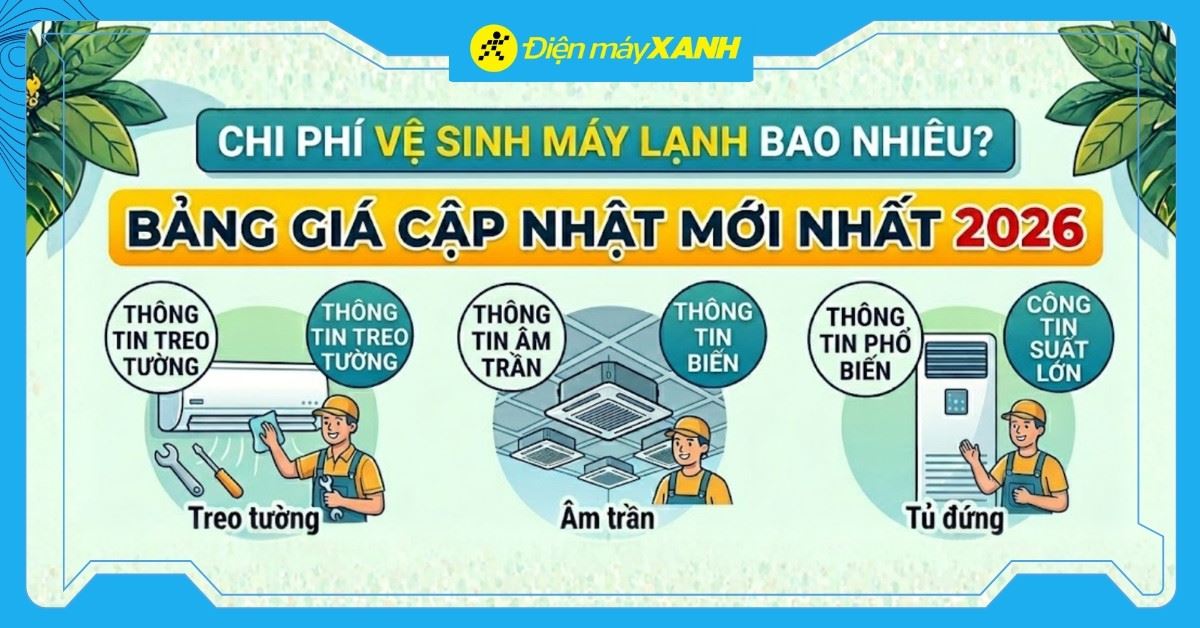 Chi phí vệ sinh máy lạnh bao nhiêu? Bảng giá cập nhật mới nhất 2026