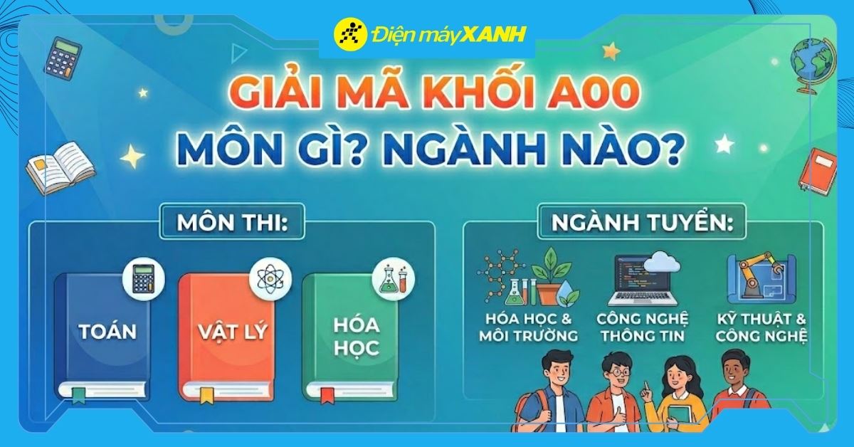 Khối A00 gồm những môn nào? Ngành nào? Phổ điểm tham khảo 2026