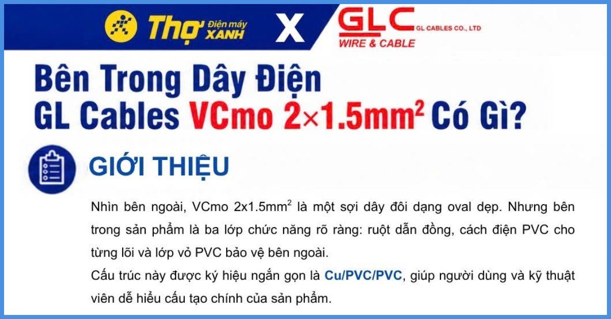 Bên Trong Dây Điện GL Cables VCmo 2×1.5mm² Có Gì?