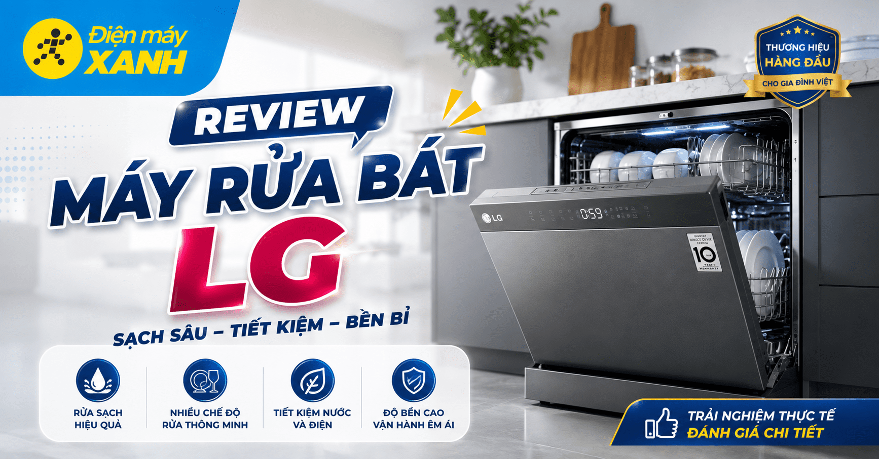 Review máy rửa bát LG: Giải pháp tiện lợi cho gia đình hiện đại