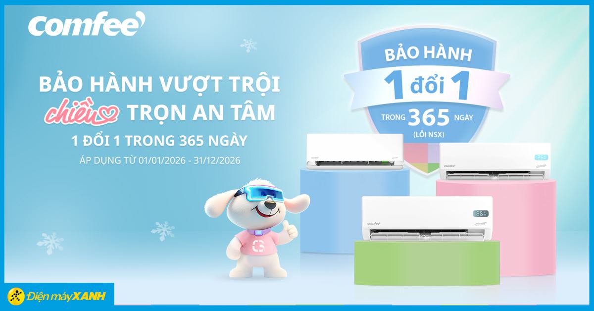 Chương trình 1 đổi 1 trong 365 ngày cho sản phẩm điều hòa Comfee