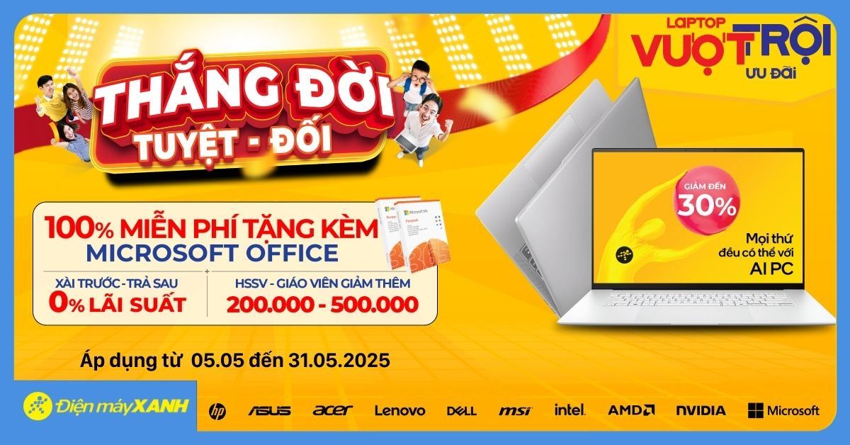 Laptop Dell core i7 trang bị Microsoft Office, giá từ 18.49 triệu – Ưu đãi trả chậm 0%, HSSV – giáo viên giảm thêm đến 500K